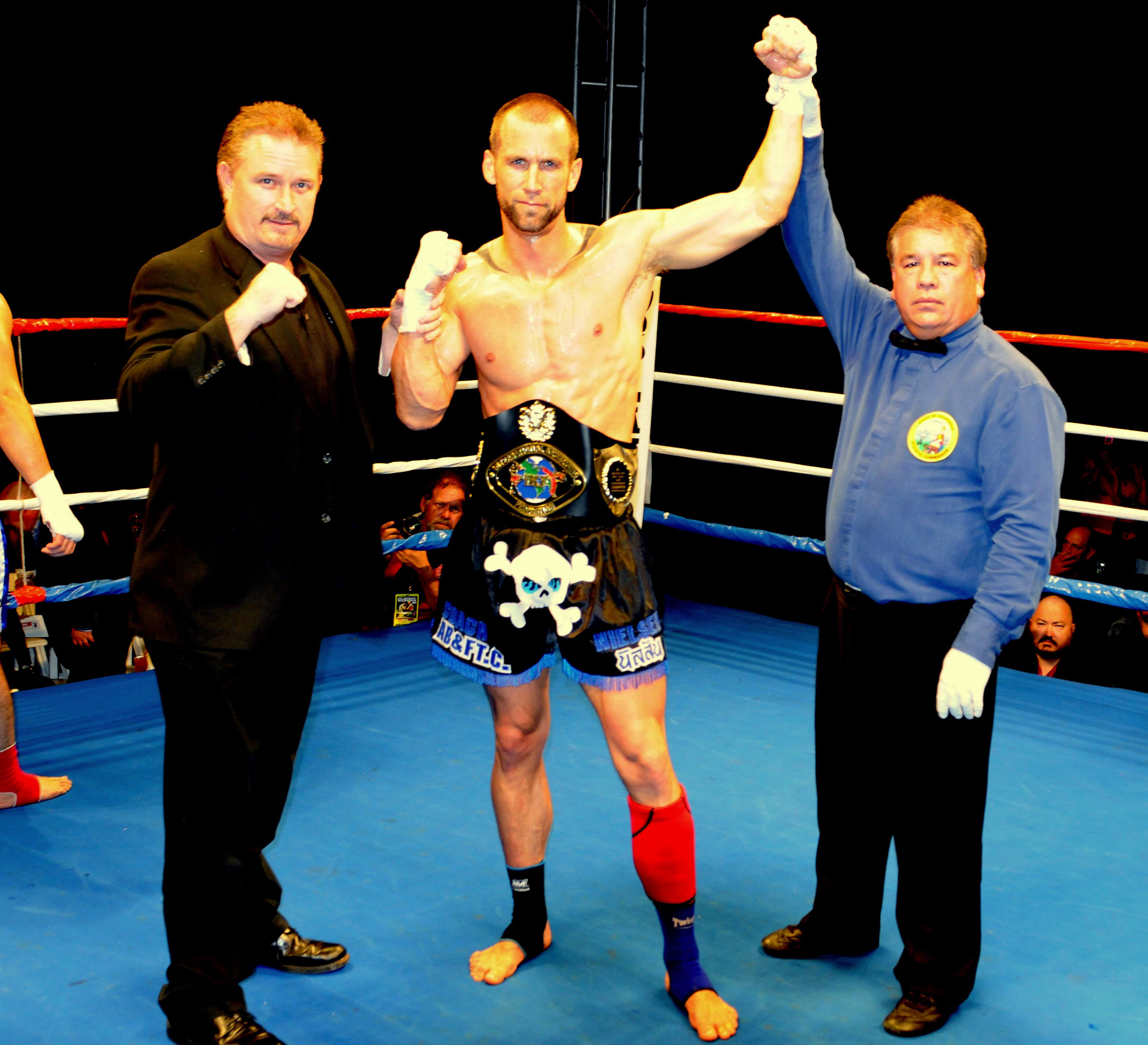 Playboy-IKF-title Coach Dave Nielsen wins IKF Muay Thai Championship at The Playboy Mansion