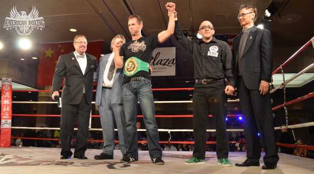 Dave Nielsen presented with his WBC Cruiserweight Title Belt
