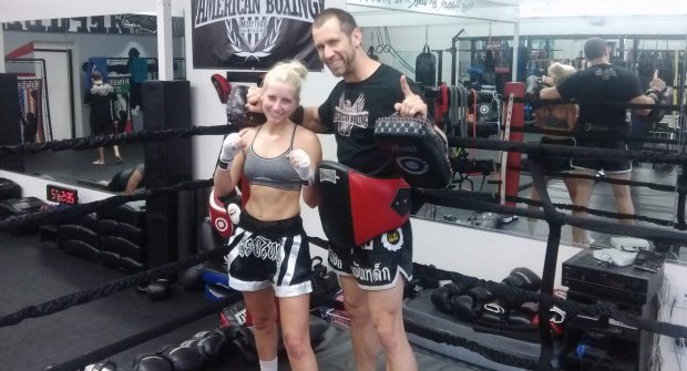 personal training picture of coach and client in pacific beach san diego gym american boxing